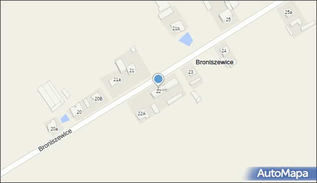 Broniszewice, Broniszewice, 22, mapa Broniszewice