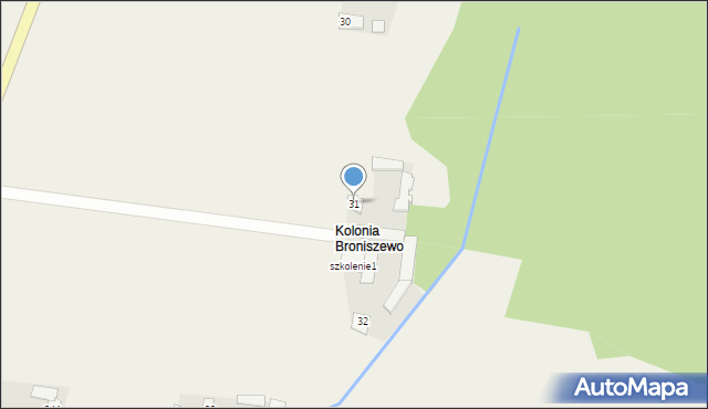 Broniszewo, Broniszewo, 31, mapa Broniszewo