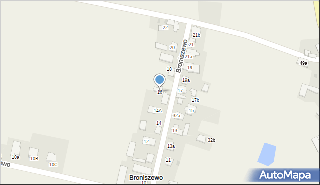 Broniszewo, Broniszewo, 16, mapa Broniszewo