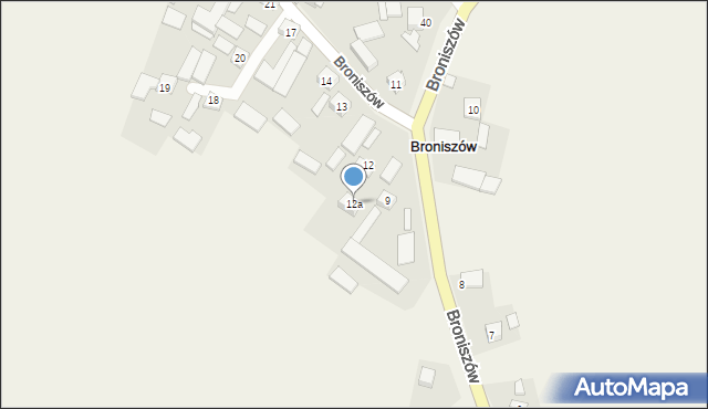 Broniszów, Broniszów, 12a, mapa Broniszów