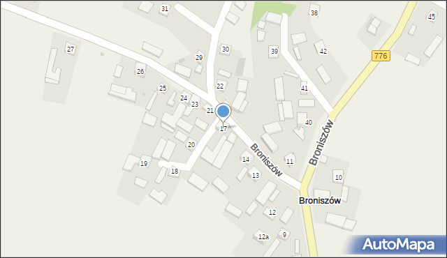 Broniszów, Broniszów, 17, mapa Broniszów