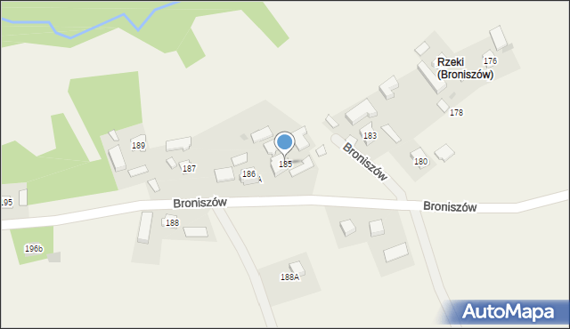 Broniszów, Broniszów, 185, mapa Broniszów