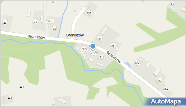 Broniszów, Broniszów, 212, mapa Broniszów