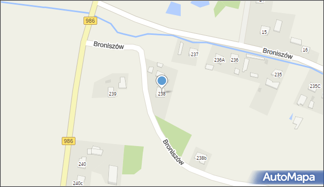 Broniszów, Broniszów, 238a, mapa Broniszów