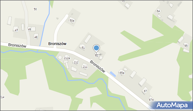 Broniszów, Broniszów, 62, mapa Broniszów