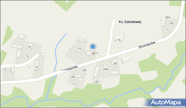 Broniszów, Broniszów, 78, mapa Broniszów