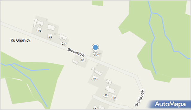 Broniszów, Broniszów, 93A, mapa Broniszów