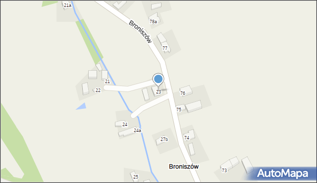 Broniszów, Broniszów, 23, mapa Broniszów