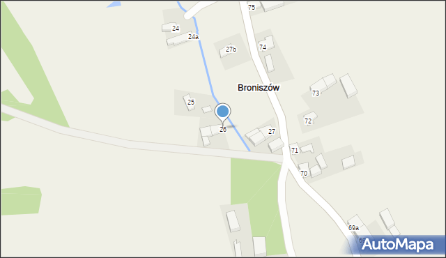 Broniszów, Broniszów, 26, mapa Broniszów