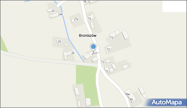 Broniszów, Broniszów, 27, mapa Broniszów