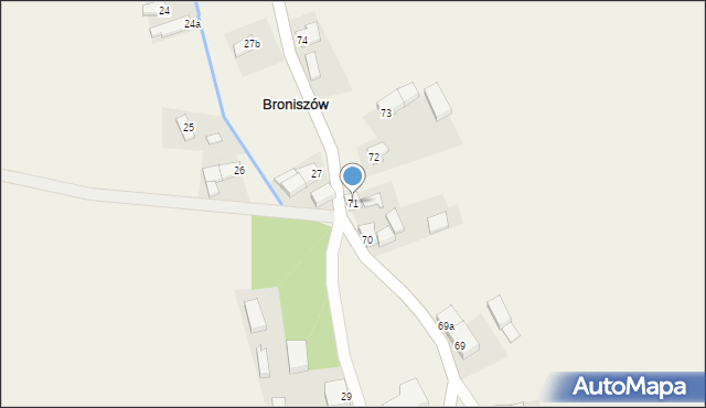 Broniszów, Broniszów, 71, mapa Broniszów