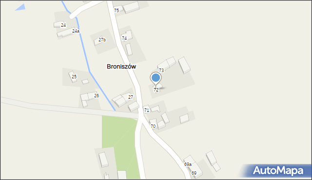 Broniszów, Broniszów, 72, mapa Broniszów