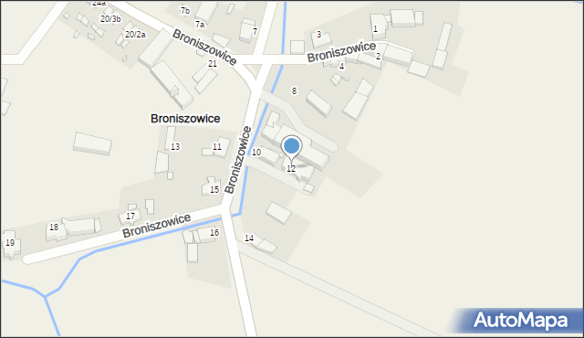 Broniszowice, Broniszowice, 12, mapa Broniszowice