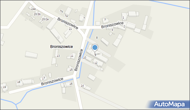 Broniszowice, Broniszowice, 9, mapa Broniszowice