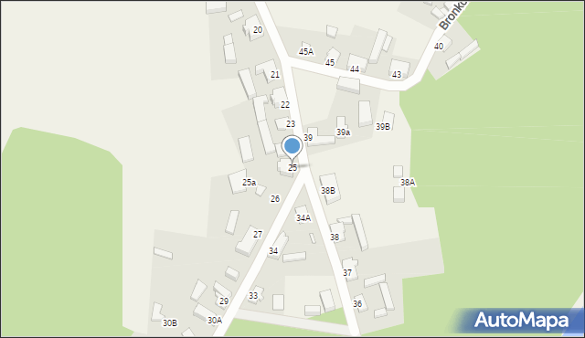 Bronków, Bronków, 25, mapa Bronków