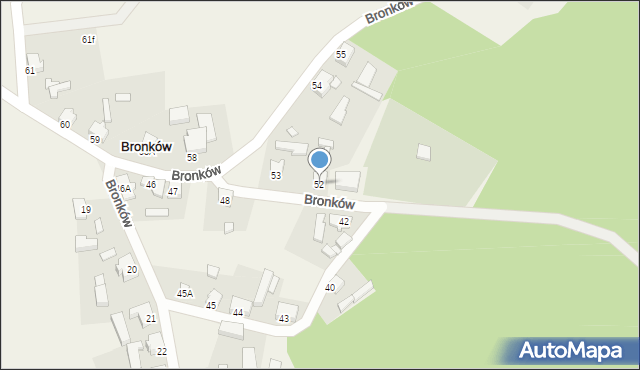 Bronków, Bronków, 52, mapa Bronków