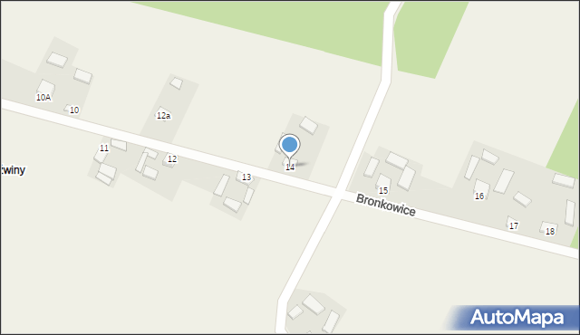 Bronkowice, Bronkowice, 14, mapa Bronkowice
