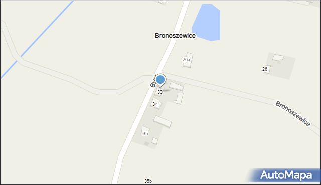 Bronoszewice, Bronoszewice, 33, mapa Bronoszewice