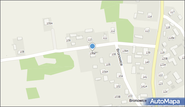 Bronowice, Bronowice, 106a, mapa Bronowice