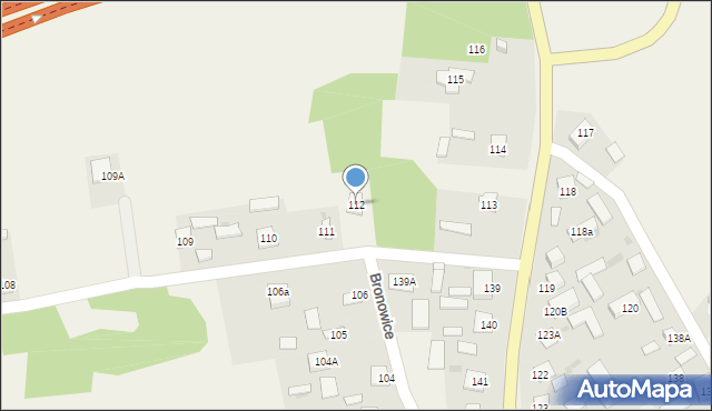 Bronowice, Bronowice, 112, mapa Bronowice