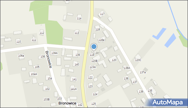 Bronowice, Bronowice, 121, mapa Bronowice