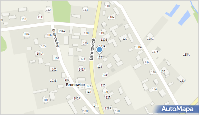 Bronowice, Bronowice, 122, mapa Bronowice