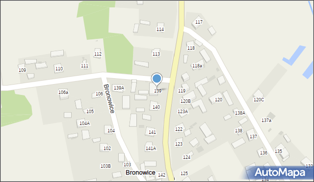 Bronowice, Bronowice, 139, mapa Bronowice