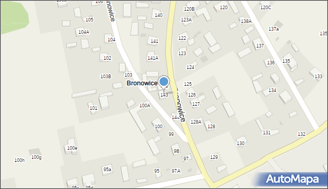 Bronowice, Bronowice, 143, mapa Bronowice
