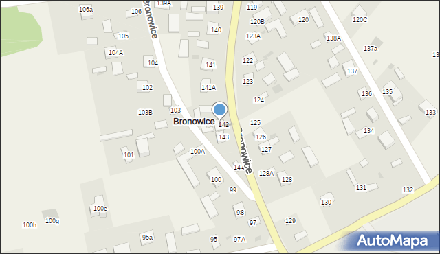 Bronowice, Bronowice, 197, mapa Bronowice