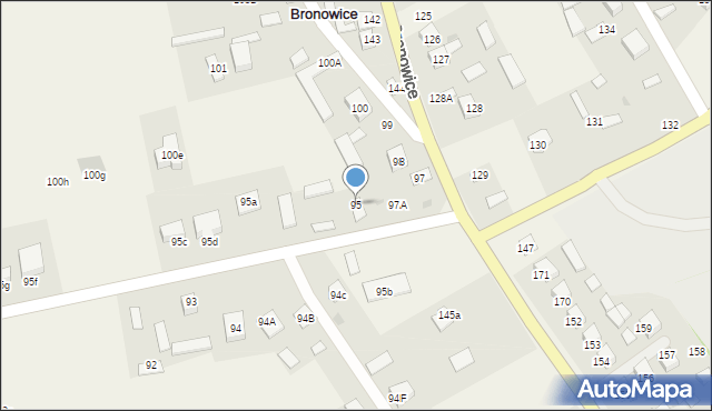 Bronowice, Bronowice, 95, mapa Bronowice