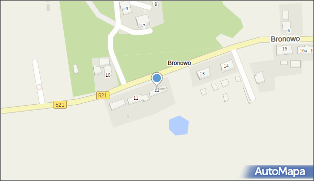 Bronowo, Bronowo, 12, mapa Bronowo