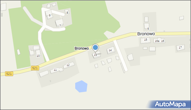 Bronowo, Bronowo, 13, mapa Bronowo