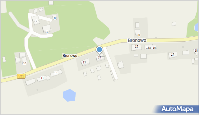 Bronowo, Bronowo, 14, mapa Bronowo