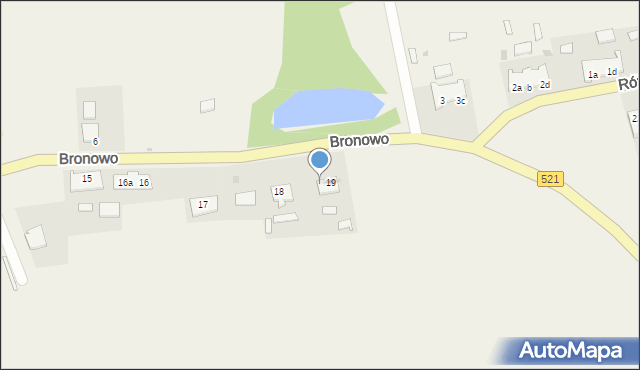 Bronowo, Bronowo, 19a, mapa Bronowo