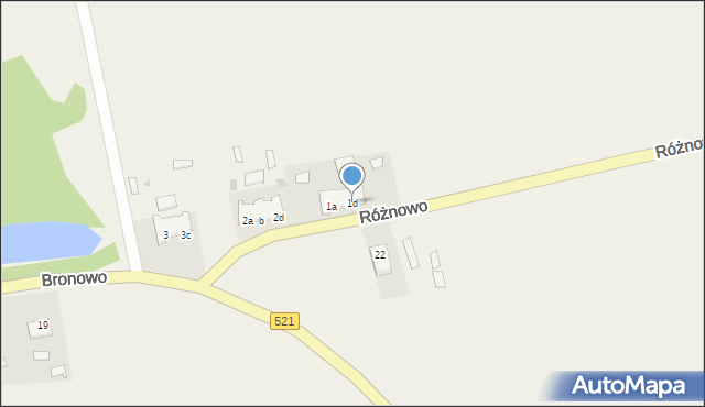 Bronowo, Bronowo, 1d, mapa Bronowo