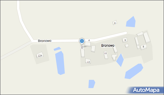 Bronowo, Bronowo, 12, mapa Bronowo