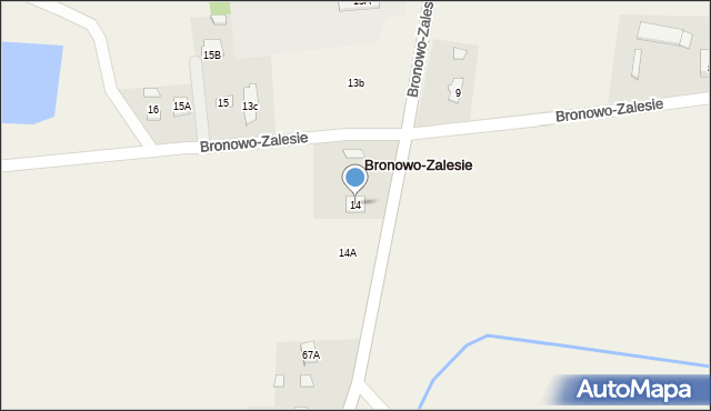 Bronowo-Zalesie, Bronowo-Zalesie, 14, mapa Bronowo-Zalesie