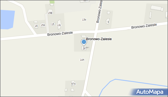 Bronowo-Zalesie, Bronowo-Zalesie, 14, mapa Bronowo-Zalesie