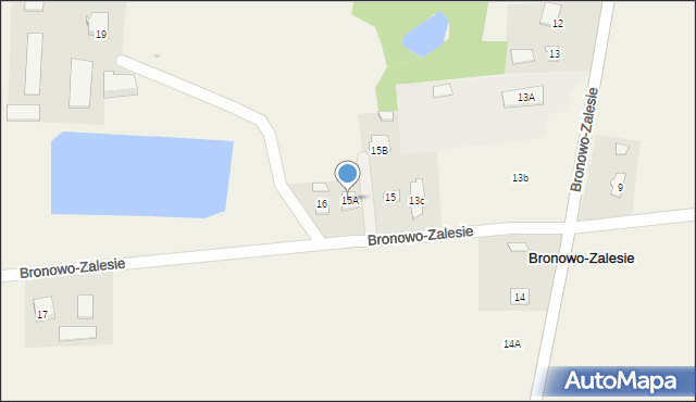 Bronowo-Zalesie, Bronowo-Zalesie, 15A, mapa Bronowo-Zalesie