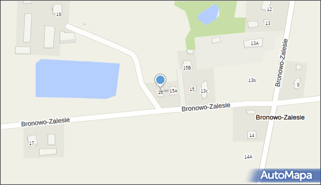 Bronowo-Zalesie, Bronowo-Zalesie, 16, mapa Bronowo-Zalesie