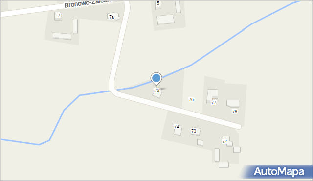 Bronowo-Zalesie, Bronowo-Zalesie, 75, mapa Bronowo-Zalesie