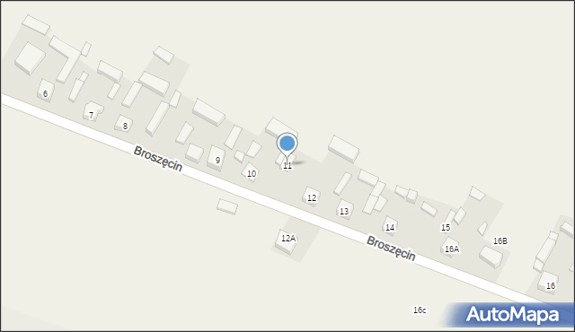 Broszęcin, Broszęcin, 11, mapa Broszęcin