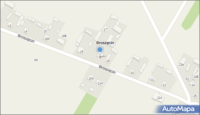 Broszęcin, Broszęcin, 18, mapa Broszęcin