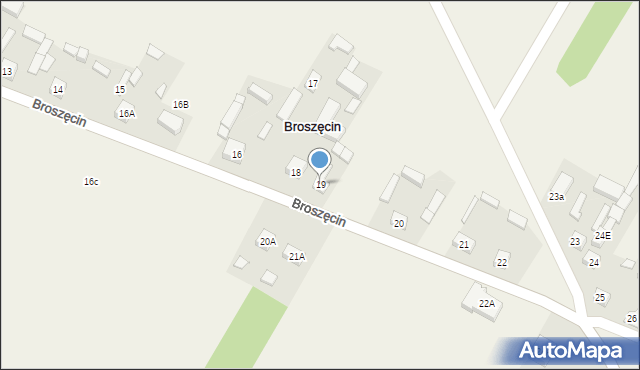 Broszęcin, Broszęcin, 19, mapa Broszęcin