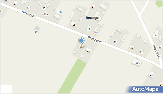 Broszęcin, Broszęcin, 20A, mapa Broszęcin