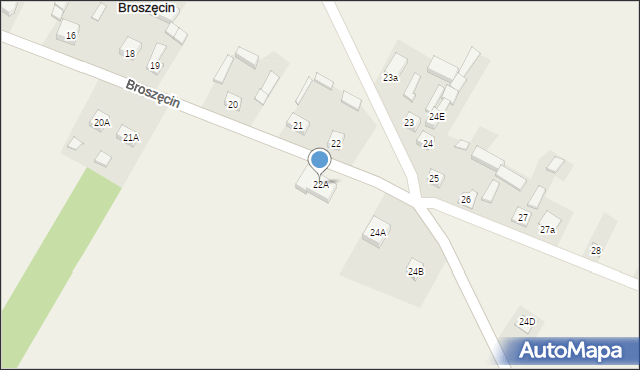 Broszęcin, Broszęcin, 22A, mapa Broszęcin