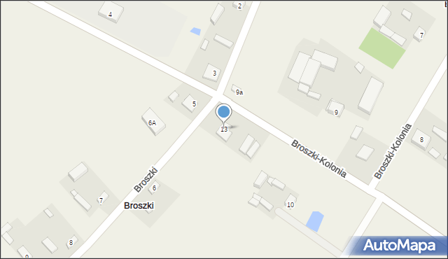 Broszki, Broszki-Kolonia, 13, mapa Broszki