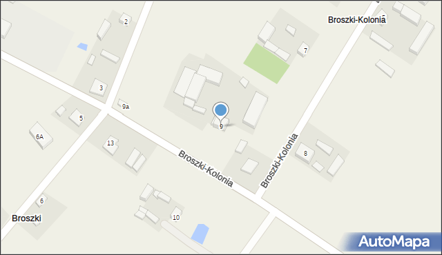 Broszki, Broszki-Kolonia, 9, mapa Broszki