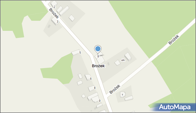 Brożek, Brożek, 4, mapa Brożek