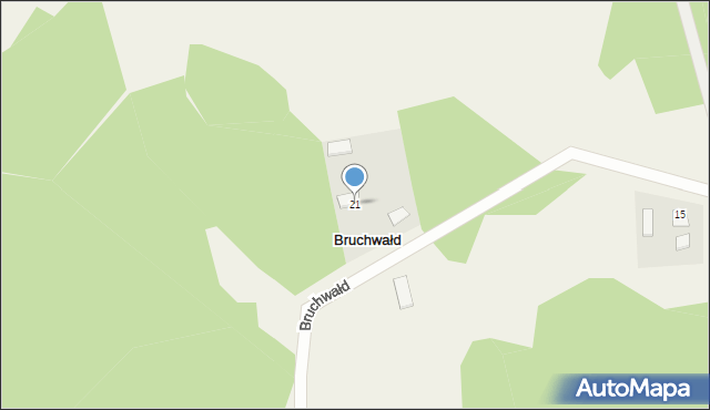 Bruchwałd, Bruchwałd, 21, mapa Bruchwałd